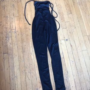 Lace up back jump suit